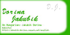 dorina jakubik business card